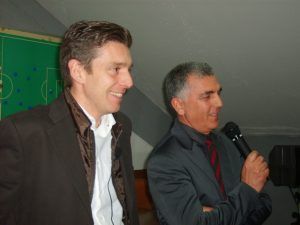 l'arbitro internazionale Gianluca Rocchi con il presidente Fiore Pressato