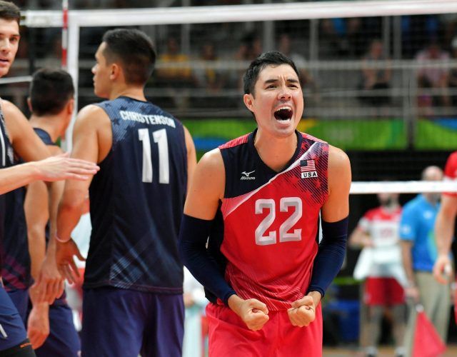 Erik Shoji of USA celebrates