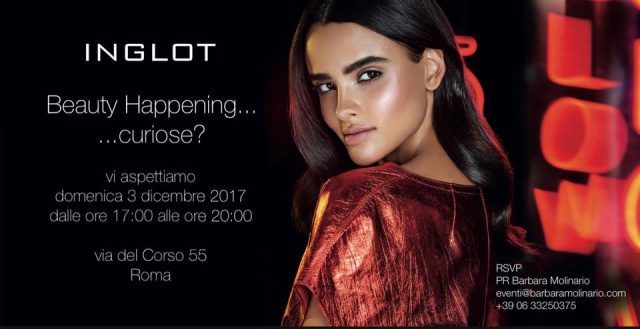 Invito Inglot 3 dicembre 2017 Roma