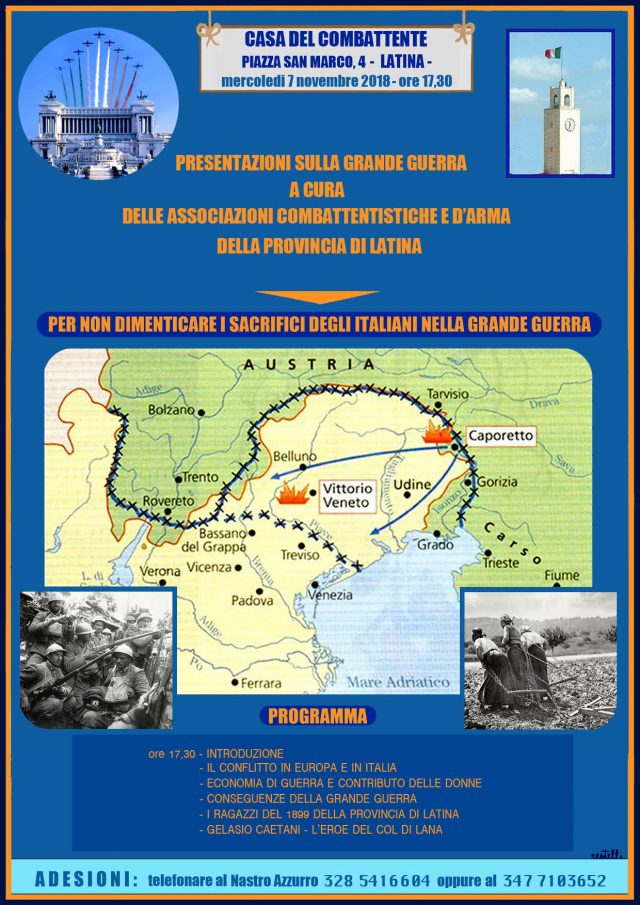 Locandina - Per non dimenticare i sacrifici degli italiani nella Grande Guerra