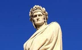 Statua di Dante azurra