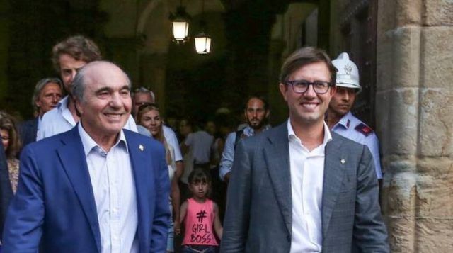 Rocco Commisso e il sindaco Nardella - foto La Nazione