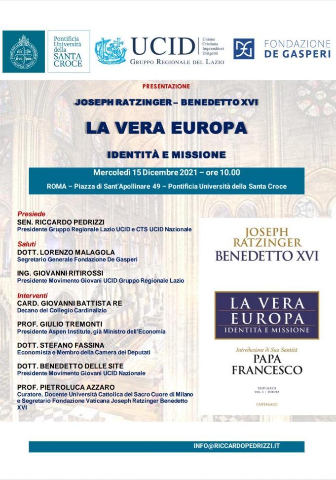 Locandfina evento - La vera Europa - Joseph Ratzinger