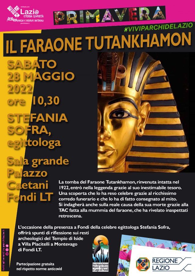 Conferenza FARAONE TUTANKHAMON 28 mag 2022 locandina