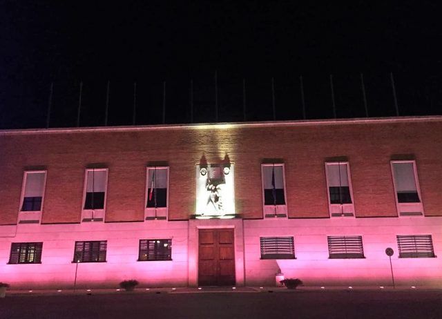 Sabaudia-Palazzo Comunale rosa