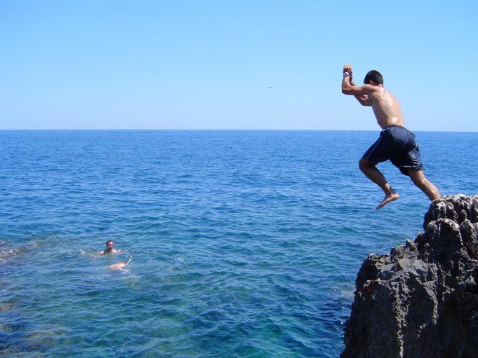 sauter dans le bleu