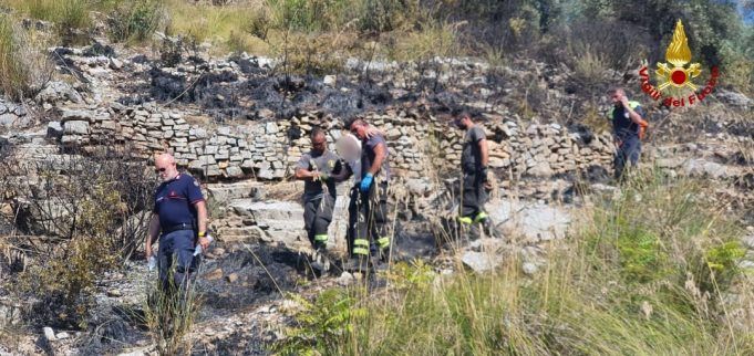 incendio e soccorso a persona a Lenola