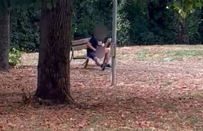 Si masturba al parco