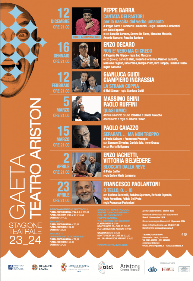 Gaeta-stagione teatrale Ariston