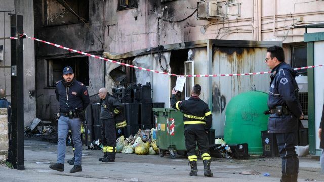 L'ospedale di Tivoli dopo l'incendio