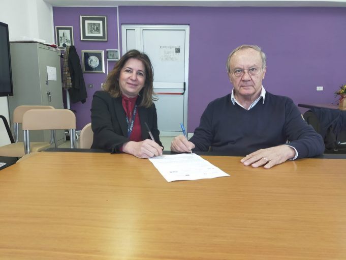 Il Presidente del centro Fausto Bonifacio e la Preside ROberta Venditti