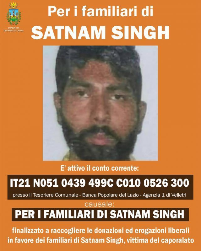Cisterna-raccolta Satnam Singh