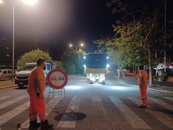 cantiere in allestimento in via Sant'agostino