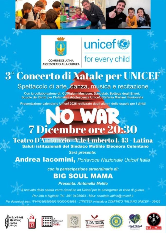 Locandina Concerto Unicef No War 2025