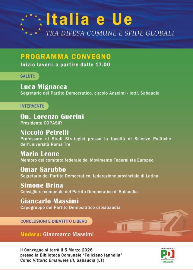 Sabaudia-Pd convegno