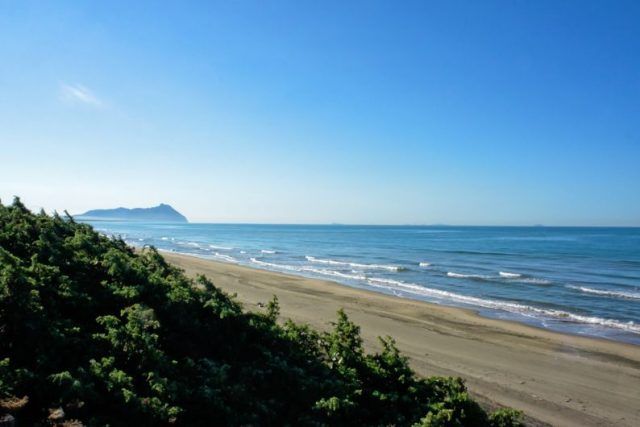 View of the beach of Sabaudia with islands