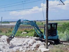 Ferrovia Terracina : Frantumato il masso che cadde nel 2012 e bloccò la linea