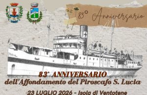 Ponza e Ventotene ricordano l’affondamento del Santa Lucia nel 1943