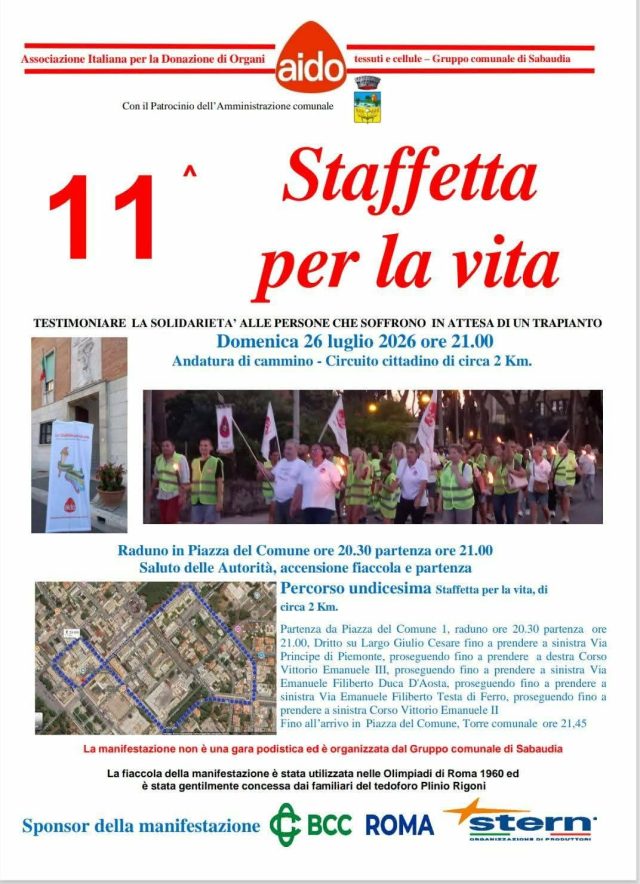Sabaudia-Staffetta Vita